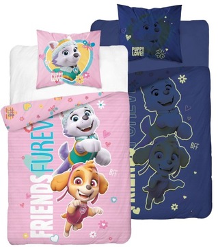 POŚCIEL ŚWIECĄCA PSI PATROL 160x200 PAW PATROL SKYE FRIENDS FUREVER RÓŻOWA