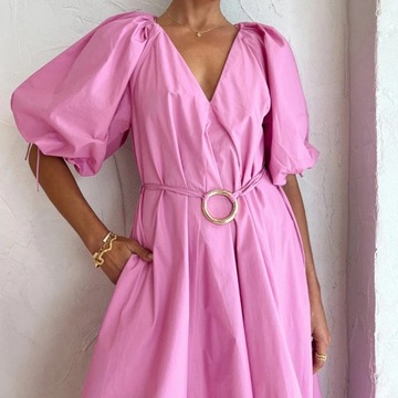 Sexy V-neck Draped Long Party Dress Women Spring H