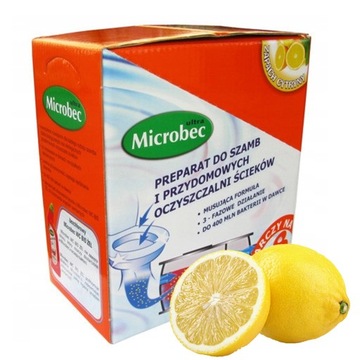 MICROBEC BAKTERIE WYGODNE SASZETKI DO OCZYSZCZALNI SZAMBA CYTRYNA 18 SZTUK