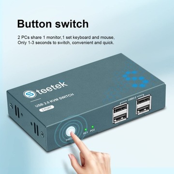 KVM-переключатель, 2 порта HDMI, 4K, 30 Гц