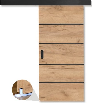 DRZWI PRZESUWNE BLACK LINE 96 cm SYSTEM ZESTAW