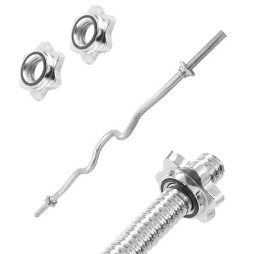 PLATINUM FITNESS GRYF GWINTOWANY ŁAMANY MOCNO SZTANGA 120cm 28mm + ZACISKI