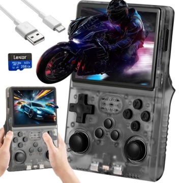 R40S Retro Konzole 30 000+ Her Mini Přenosná Herní Konzole 256GB Černá