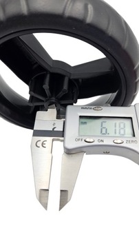 Kółko 13cm do spacerówki, wózka spacerowego, na zakupy, oś 6mm, czarne, S1