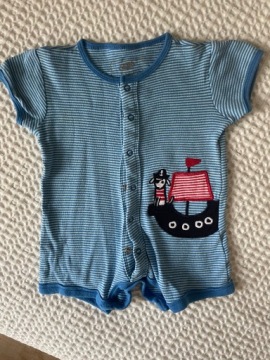 Rampers lato paski pajacyk 80 9-12m