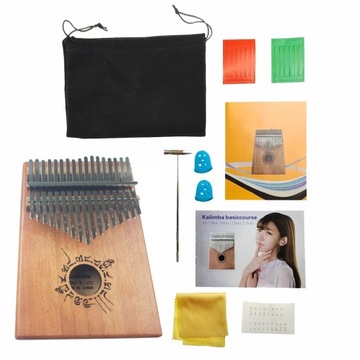 JEREMI W-17T-5 TATTOO KALIMBA 17-TONOWA MAHOŃ ZANZA MBIRA PRZENOŚNE PIANINO