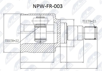 ШРУС ВНУТРЕННИЙ FORD 1.4,1.6,1.8 FOCUS MK2 ЛЕВЫЙ