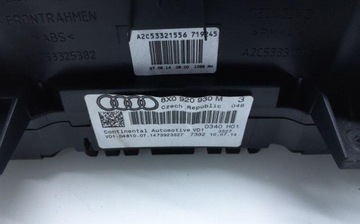8X0920930M PŘÍSTROJOVÁ DESKA 1.2 TFSI 63 2014 AUDI A1 SPORTBACK (8XA 8XF)