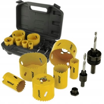 НАБОР БИМЕТАЛЛИЧЕСКИХ КОРОНОЧНЫХ ПИЛОВ DEDRA, 8 ШТ., КОРПУС 08WZ01, 22-68 мм, КРУЖЕВО