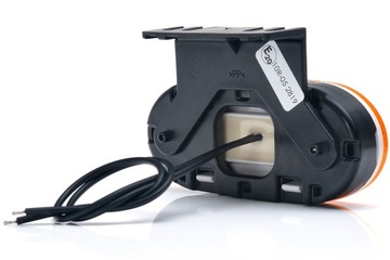 Желтый боковой габаритный фонарь WAŚ W196 1383 LED с держателем и кабелем 0,2 м.