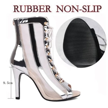 Женские шорты для танцев, туфли для латины из дышащей сетки на высоком каблуке