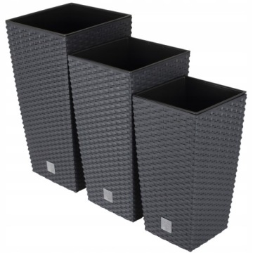 3x БОЛЬШОЙ ЦВЕТОЧНЫЙ ГОРШОК ИЗ РОТАНГА САДОВЫЙ ЦВЕТОЧНЫЙ ГОРШОК