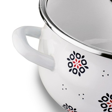 Набор из 3-х ЭМАЛИРОВАННЫХ ГОРШКОВ с крышками Фольклор + кружки, тадарские миски