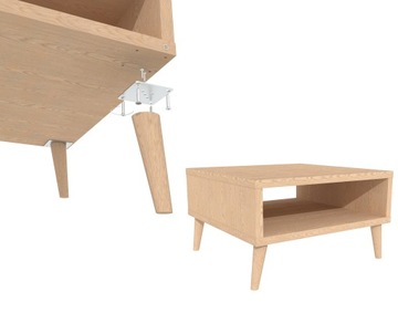 1 деревянная ножка 18 см, бук, наклонные монтажные пластины