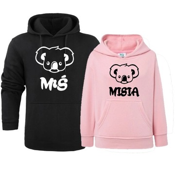 BLUZY DLA PAR BLUZA DLA PAR WALENTYNKI DLA ZAKOCHANYCH Miś Misia XXL