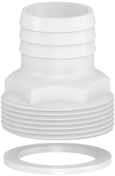 Redukcja Złączka Adapter Basenu 38x38mm z Gwintem 60mm + OPASKA USZCZELKA