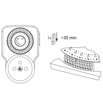 ПРОГРАММАТОР ВРЕМЕНИ 24-ЧАСОВЫЙ ТАЙМЕР ВКЛ/ВЫКЛ АНАЛОГОВЫЙ ТАЙМЕР МИНИ