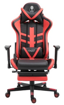 FOTEL GAMINGOWY GHOST GHOST-SIX Z PODNÓŻKIEM CZARNO-CZEROWNY GHOST