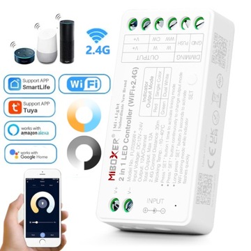 STEROWNIK LED 2w1 DO TAŚM MONO/CCT WiFi MiBOXER FUT035W+ Z PAMIĘCIĄ