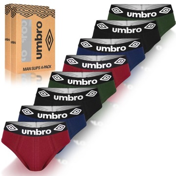 Umbro Slipy Majtki Męskie Bawełniane Zestaw 8 sztuk Rozmiar XXL