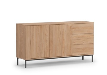 LOFTOWA pojemna KOMODA 150 cm METAL HIKORA