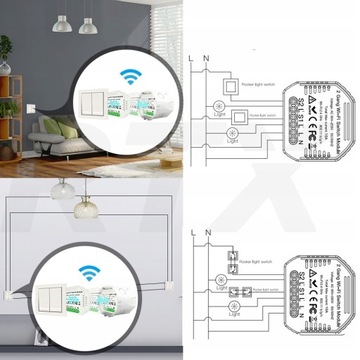 Реле включения-выключения TUYA WiFi с двойным переключателем