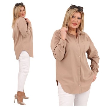 KOSZULA DAMSKA ELEGANCKA BAWEŁNIANA KLASYCZNA OVERSIZE ROZPINANA