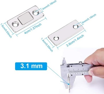 4 x КОМПЛЕКТ МАГНИТНЫХ ЗАМКОВ МЕБЕЛЬНАЯ ЗАЩЕЛКА ДЛЯ РАЗДВИЖНЫХ ДВЕРЕЙ ШКАФА