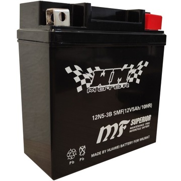 AKUMULATOR 12V 5Ah 12N5 ŻEL SKUTER MOTOCYKL ROMET