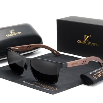 Kingseven UV400 Деревянные солнцезащитные очки