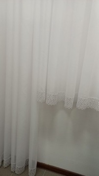 DŁUGA FIRANA WOAL GIPIURA FIRANKA z taśmą SALON BALKON TARAS SZYCIE GRATIS!