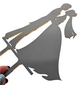 Золотой топпер для торта, фигурка жениха и невесты, украшение, золотое свадебное зеркало.