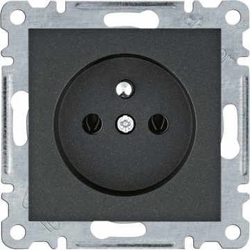 HAGER lumina Gniazdo z uziemieniem czarny WL1023