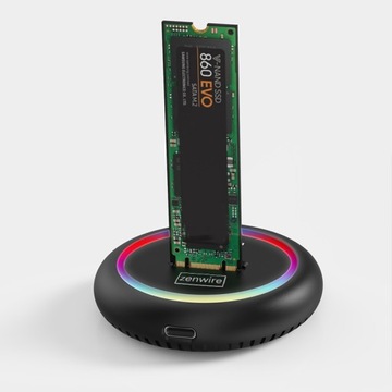 Адаптер SSD NVME PCIe SATA NGFF Карманный накопитель «2 в 1» M.2 USB 3.0 USB-C 10 ГБ RGB