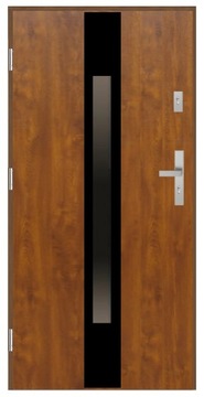 Drzwi wejściowe 72mm SI28 BLACK złoty dąb 90 LEWE