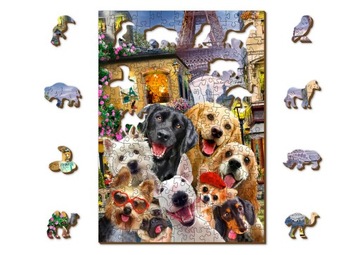 Drewniane Puzzle Szczeniaczki w Paryżu 200 elemenó