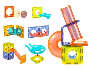 МАГНИТНЫЕ КОНСТРУКЦИОННЫЕ БЛОКИ СВЕТЯЩАЯСЯ ДОРОЖКА 75 шт.