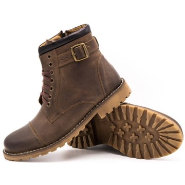 МУЖСКИЕ ЗИМНИЕ УТЕПЛЕННЫЕ БОТИНКИ КОРИЧНЕВЫЕ КОЖАНЫЕ 910MP 39