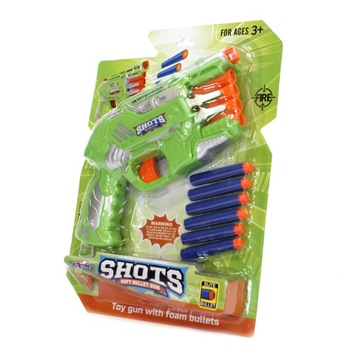 PISTOLET NA MIĘKKIE STRZAŁKI PIANKOWE RÓŻNE KOLORY