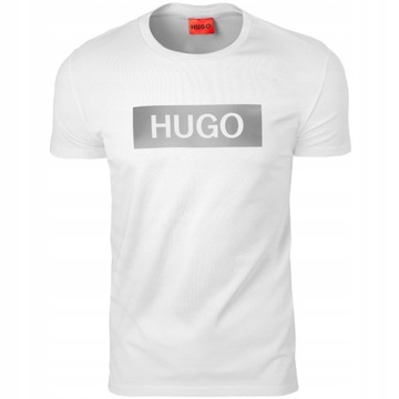 T-shirt męski okrągły dekolt Hugo Boss rozmiar M biała