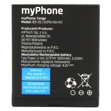 ORYGINAŁ Bateria do myPhone TANGO BS-23 1ICP5/40/4