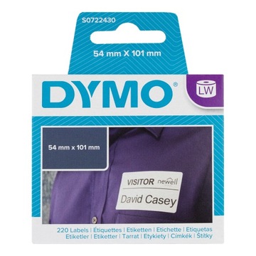 Dymo Прозрачный идентификатор 101x54 99014 белая этикетка