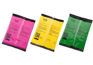 HOLI красочная ПОРОШКА для праздника, без талька, моющаяся НАБОР из 3 шт, 70г