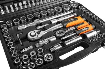 Ключи торцевые NEO 108 el 1/4 1/2 чемодан + лист рожковых ключей