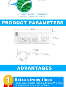 Белая зубная нить в индивидуальной упаковке