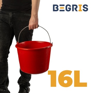 РАЗНОЦВЕТНОЕ СТРОИТЕЛЬНОЕ ВЕДРО, 16 Л.