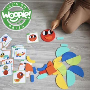 DREWNIANA UKŁADANKA 40 WZORÓW MONTESSORI PUZZLE 55 EL.