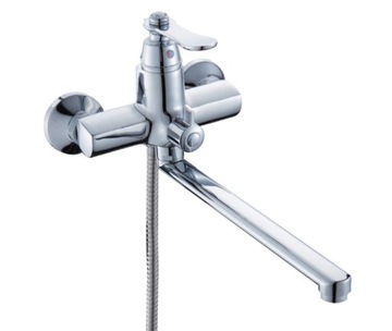 НАСТЕННЫЙ СМЕСИТЕЛЬ ДЛЯ ВАННЫ, ДЛИННЫЙ ИЗЛИК + ДУШ 5F