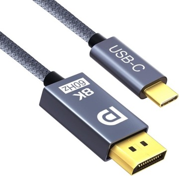 KABEL USB C - DISPLAYPORT 1.4 ADAPTE DP 8K 4K120HZ 240HZ UHD ULTRA HD
