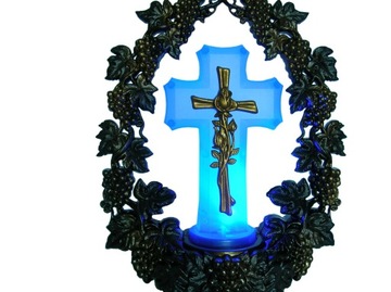 ŚWIECĄCY KRZYŻ LED PODŚWIETLANY KRZYŻ LED złoty